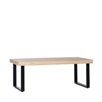 Mesa De Centro Fija Madera De Roble Klast Home Industrial 120 X 44 Cm - Natural