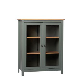 Vitrina Acristalada Madera Klast Home Nórdico 90 X 110 Cm - Verde Antracita