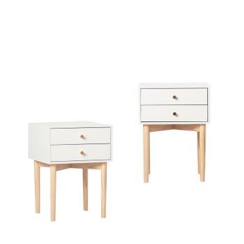 Mesita Con Patas Madera Klast Home Nórdico 40 X 56 Cm - Blanco