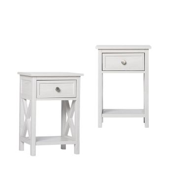 Mesita Con Patas Madera Klast Home Contemporáneo 43 X 63 Cm - Gris