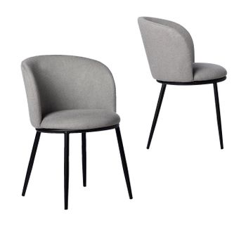 Silla Tapizada Poliéster Klast Home Nórdico 51 X 80 Cm - Gris