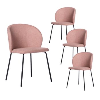 Silla Tapizada Poliéster Klast Home Nórdico 49 X 80 Cm - Rosa