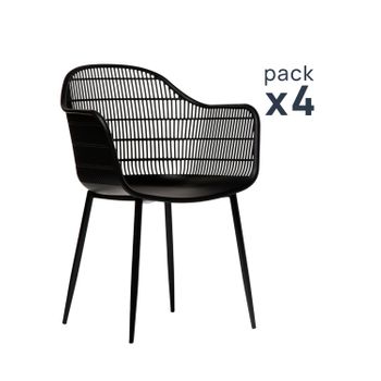 Silla Polipropileno Plástico Klast Home Industrial 62 X 86 Cm - Negro