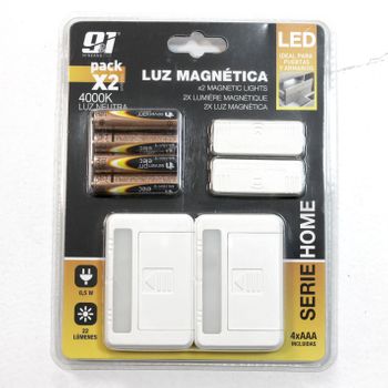 Pack 4 Unidades Luz Led Cajones Armarios Blanca Neutra 4000k Con Pilas Incluidas 8xaaa - Iluminación Magnética Para Puertas Y Cajones -