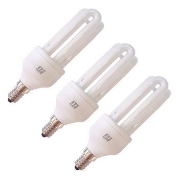 Pack X 12 Unidades Bombilla Cfl 3u 11w E14 Mini -t3 6000h Blanco Frío 6400k Orion91 Simply - Spazioluzio -