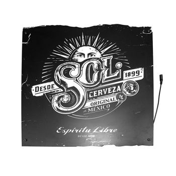 Letrero Led Luminoso Sol Espíritu Libre Cerveza 51x50cm - Spazioluzio ;