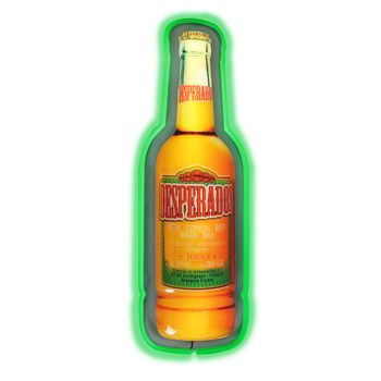 Letrero Led Luminoso Forma Botella Desperados Color Naranja 23 X 70 Cm - Spazioluzio ;