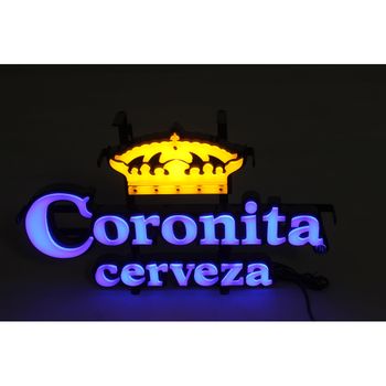 Donclaif Letrero Luminoso Led Oficial Coronita Azul Y Amarillo 42x5x26cm ;