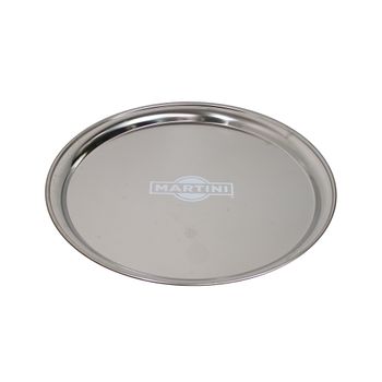 Bandeja De Acero Inox Campeonatos Martini - Plateada Diámetro 41cm Produndidad 3cm ;