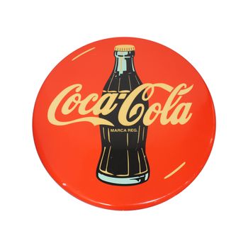 Letrero Gigante Luminoso Redondo Coca Cola Retro Años 80- Rojo Diámetro 84cm Profundidad 7cm ;