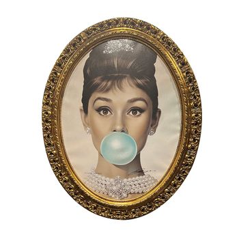 Spazioluzio - Cuadro Ovalado Audrey Hepburn Vintage 72cm ;