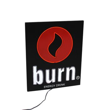 Spazioluzio - Letrero Luminoso Burn Led Rojo Y Blanco 33x40cm