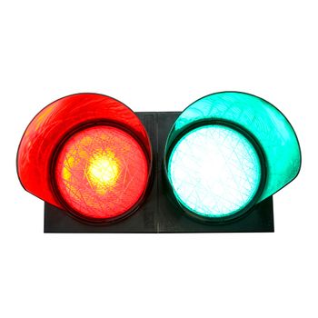 Auténtico Semáforo De Señalización Led (rojo Y Verde) Decoración Vintage - Verde Oscuro 27x49x46cm - Spazioluzio -