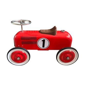 Coche Correpasillos Vintage En Metal Rojo 39 X 58 X 36 Cm ;