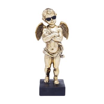 Figura Decorativa Ángel Con Gafas, Oro 29x11.7x9cm ;