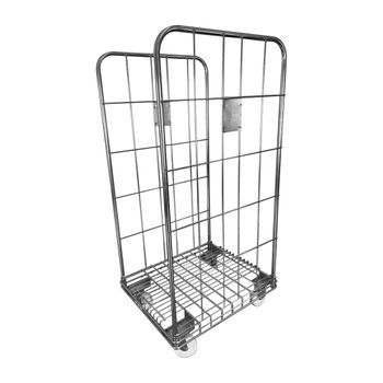 Roll Container Industrial Carro Plataforma De 2 Lados En Acero Alto 160cm - Diámetro 12cm Mudanza Supermercado Transporte Carga Pesada- Spazioluzio ; Unidad