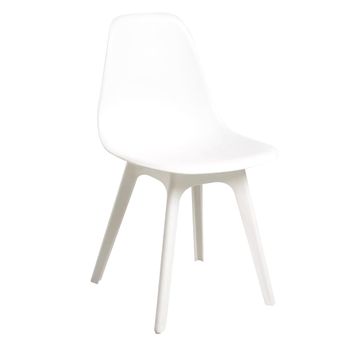 Pack X6  ,  Silla Nordik Elegant Asiento Y Patas Color Blanco 46,5x82x39 Cm Comedor Oficina Salón Teletrabajo Cocina - Spazioluzio