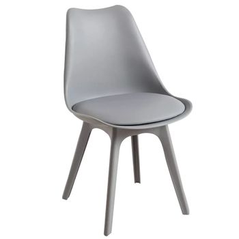 Pack X6  ,  Silla Nordik Premium Asiento Acolchado Piel Sintética Y Patas Color Gris 48x43x82cm Comedor Oficina Salón Teletrabajo Cocina - Spazioluzio