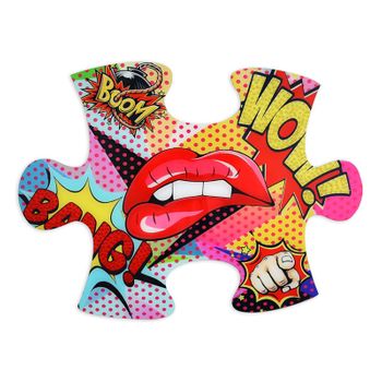 Labios Gigante Pop Art Puzzle Pared 80 X 60 X 1,5 Cm - Spazioluzio ;