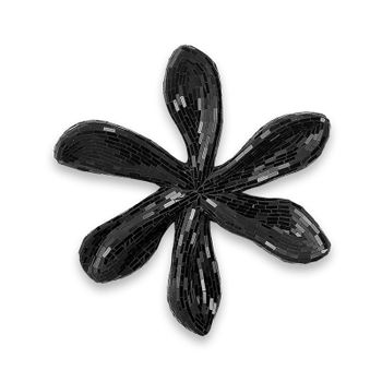 Escultura Flor Grande Cristales Pared Color Negro 🖤 51 X 48 X 8 Cm - Spazioluzio ;