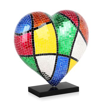 Figura Corazon Grande Pop Art Heart Cristales Multicolor 44 X 46 X 19 Cm - Spazioluzio ;