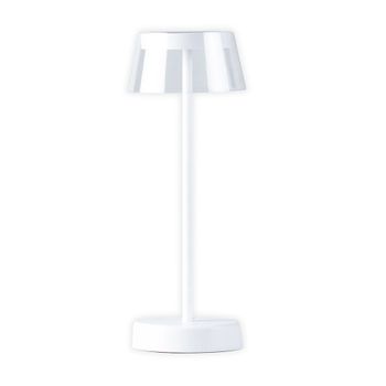 Lámpara De Mesa Led Inalámbrica Blanco Diámetro 12cm Alto 31,5cm - Spazioluzio