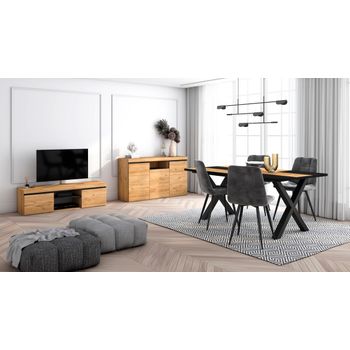 Conjunto Salón Comedor Con Luz Led (mueble Salón Modular + Mesa Comedor +  Mesa Centro) con Ofertas en Carrefour