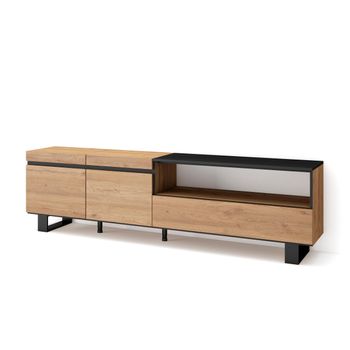 Aparadores Para Salón, Gran Capacidad De Almacenaje, 200x87x35cm, 4  Puertas, Diseño Industrial, Estilo Moderno, Roble Y Negro con Ofertas en  Carrefour