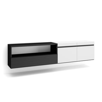 Mueble Tv Modelo Tibi (160 Cm) En Color Negro Y Blanco con Ofertas en  Carrefour