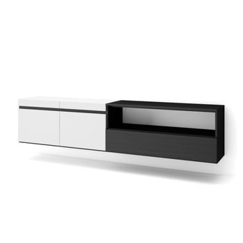 Mueble TV madera oscura/blanco EERIE 