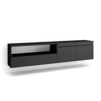 Skraut Home, Mueble TV, Televisión, Muebles de salón, almacenaje, 200x45x35cm, para TV hasta 80, con Almacenamiento, Estilo Moderno