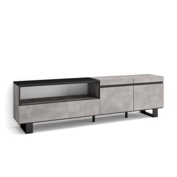 Mueble Tv | Televisión | Muebles De Salón, Almacenaje | 200x57x35cm | Para Tv Hasta 80" | Diseño Industrial | Estilo Moderno | Cemento