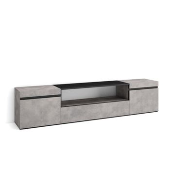 Mueble Tv | Televisión | Muebles De Salón, Almacenaje | 200x45x35cm | Para Tv Hasta 80" | Con Almacenamiento | Estilo Moderno | Cemento