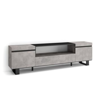 Mueble Tv | Televisión | Muebles De Salón, Almacenaje | 200x57x35cm | Para Tv Hasta 80" | Diseño Industrial | Estilo Moderno | Cemento