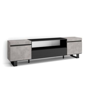 Muebles de Salón para TV, 260x186x35cm, Para TV hasta 65, Chimenea  eléctrica, Cemento