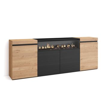 Aparadores Para Salón, Gran Capacidad De Almacenaje, 200x75x35cm, 4  Puertas, Armario, Zapatero, Estilo Moderno, Negro con Ofertas en  Carrefour