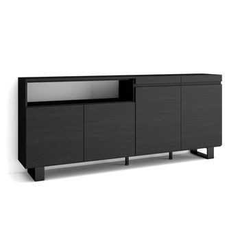 Aparadores Para Salón, Gran Capacidad De Almacenaje, 150x87x35cm, 3  Puertas, Diseño Industrial, Estilo Moderno, Blanco Y Negro con Ofertas  en Carrefour