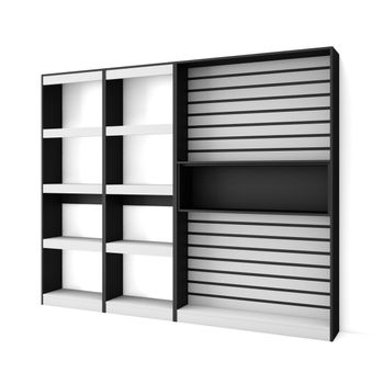 Librería Estantería | Estanteria Libros De Pared | 230x186x25cm | Salón - Comedor - Oficina | Con Almacenaje | Estilo Moderno | Blanco Y Negro