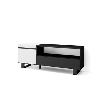 Mueble Tv | Televisión | Muebles De Salón, Almacenaje | 150x57x35cm | Para Tv Hasta 65" | Diseño Industrial | Estilo Moderno | Blanco Y Negro