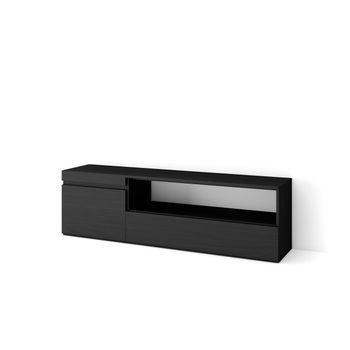 Mueble Tv | Televisión | Muebles De Salón, Almacenaje | 150x45x35cm | Para Tv Hasta 65" | Con Almacenamiento | Estilo Moderno | Negro