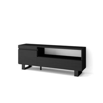 Mueble Tv | Televisión | Muebles De Salón, Almacenaje | 150x57x35cm | Para Tv Hasta 65" | Diseño Industrial | Estilo Moderno | Negro