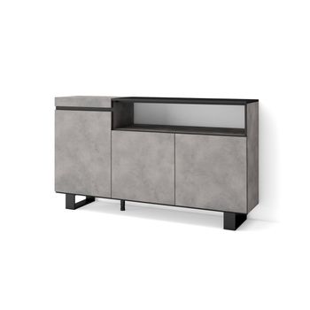 Buffet Bajo Cocina Asfeld Gris Grafito 2 Puertas 2 Cajones Almacenaje  Mueble Auxiliar 90x80x40 Cm con Ofertas en Carrefour