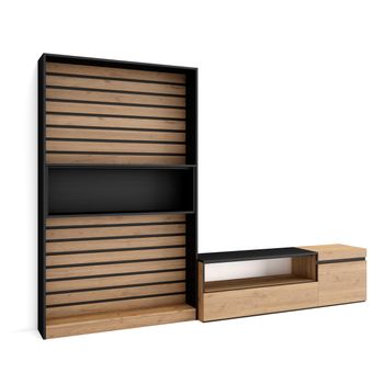 Conjunto De Muebles, Set De Muebles De Salón, Naturale, Comedor, Mueble  Auxiliar, Buffet-mueble Tv 140cm Roble Negro Nordico con Ofertas en  Carrefour