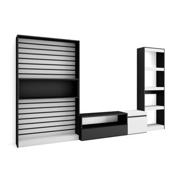 Muebles De Salón Para Tv, Conjunto De Muebles Comedor, 320x186x35cm, Chimenea  Eléctrica, Estilo Moderno, Blanco Y Negro con Ofertas en Carrefour