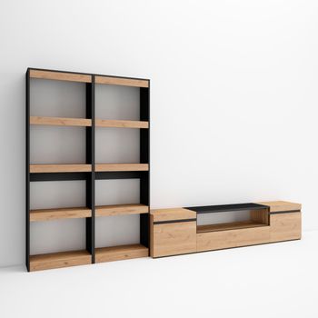 Mueble de Salón IDEM Naturale - Roble/Negro Nórdico