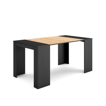 Mesa Cocina Extensible Cristal Templado Color Negro Estilo Moderno Comedor  85-135x76x40 con Ofertas en Carrefour