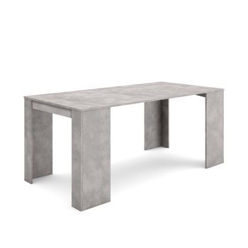 Mesa Consola Extensible, Mesa Comedor Plegable, 180, Para 8 Comensales, Comedor Y Cocina, Estilo Moderno, Cemento