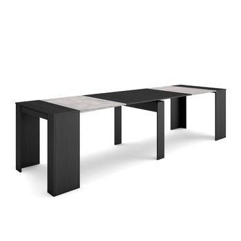 Mesa Consola Extensible, Mesa Comedor Plegable, 300, Para 14 Comensales, Comedor Y Cocina, Estilo Moderno, Cemento