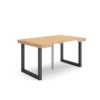 Mesa Consola Extensible | Mesa Comedor Plegable | 140 | Para 6 Comensales | Patas Madera Maciza | Estilo Moderno | Roble