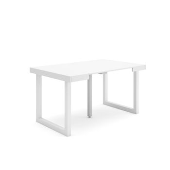 HOMCOM Mesa Plegable con 2 Alas Abatibles de Madera 2 Estantes y Ruedas  para Cocina Comedor 75x140x74 cm Madera Natural